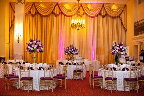 Majestic purple decorating ideas for wedding reception