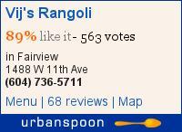 Vij's Rangoli on Urbanspoon