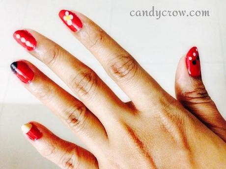 Easy Nail Art With Red Nail Polish