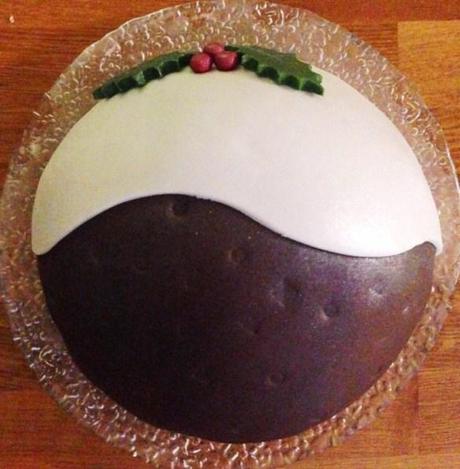 chocolate christmas pudding cake lakeland hemisphere mould covered and decorated with fondant