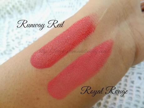 Lakme Absolute Creme Lipstick Runway Red and Royal Rouge : Review and Swatch