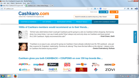 My Experience with Cashkaro.com