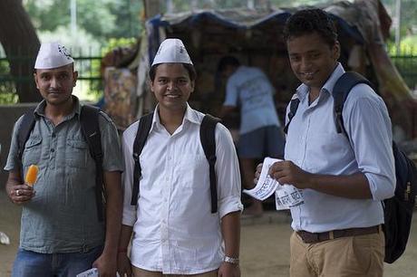 Campaigners of the Aam Aadmi Party (Common man...