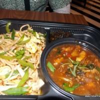 Hakka Noodles and Chilly and Basil Sauce