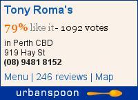 Tony Roma's on Urbanspoon