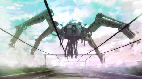 Coppelion Episode 12-13 She even reanimates that awful spider thingy.