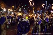 Vikings lead the torchlit procession onto Princes Street