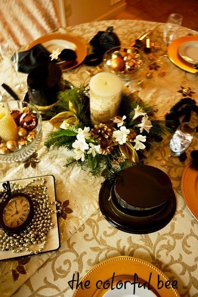 table setting for New Years