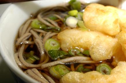 Soba with Shrimp Tempura 