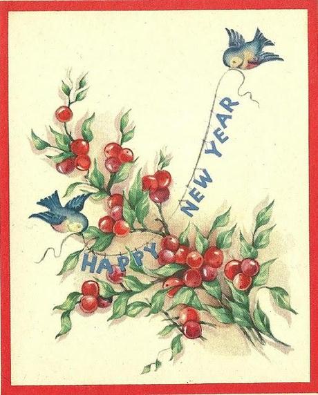 vintage happy new year card