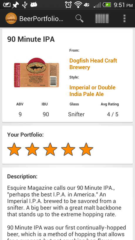 Giving Beer Portfolio Pro for Android a test run Beer Portfolio Pro - screenshot