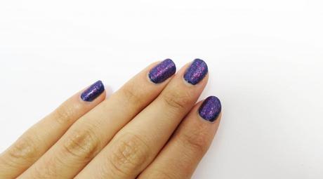 NOTD - Purple Glitter and Blue