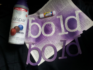 Left over paint, not very good glue stick, chipboard letters and a dictionary page = way too much fun.