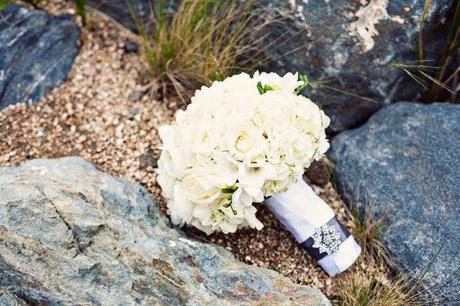 Pure white wedding bouquet