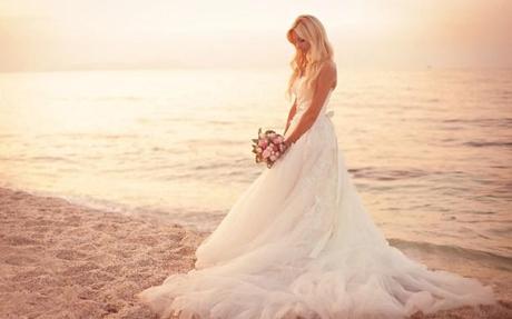 Romantic white wedding gown