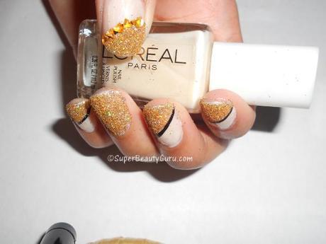 Gold glittery sparkly nails and tutorial
