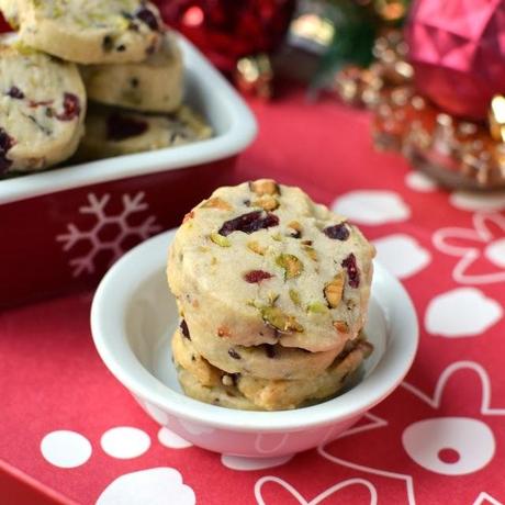 Fruit & Nut Cookies (Pistachio-Cranberry Shortbread Cookies)