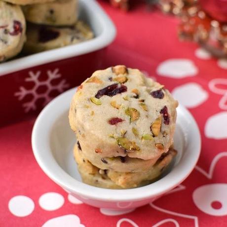 Fruit & Nut Cookies (Pistachio-Cranberry Shortbread Cookies)