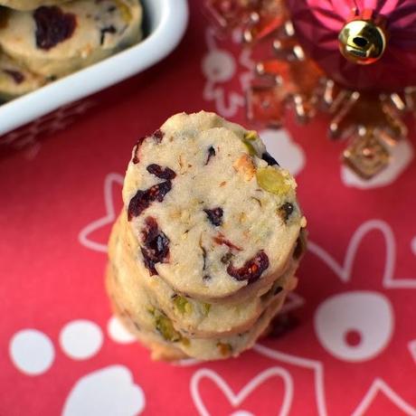 Fruit & Nut Cookies (Pistachio-Cranberry Shortbread Cookies)