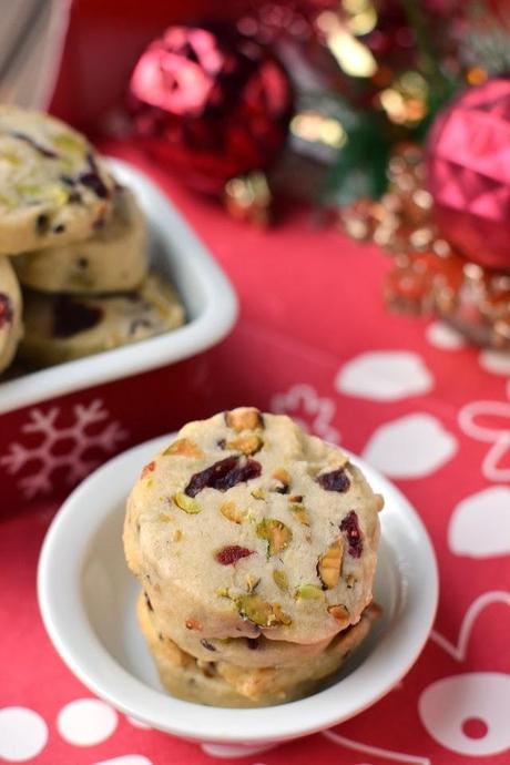 Fruit & Nut Cookies (Pistachio-Cranberry Shortbread Cookies)