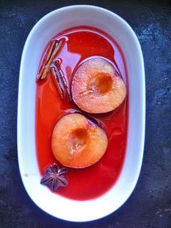 spicy mulled wine plum compote with star anise and cinnamon