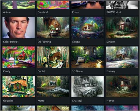 Nightcafe different styles 