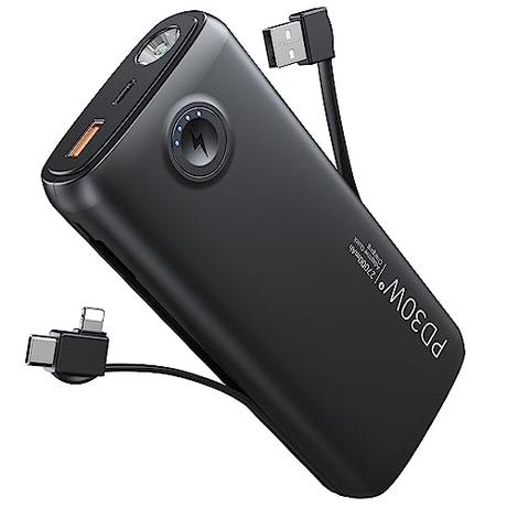 Portable Charger with Built-in Cable