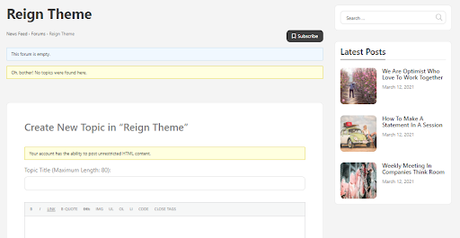 Reign Theme For BBpress: Best WordPress Forum Theme Reign theme