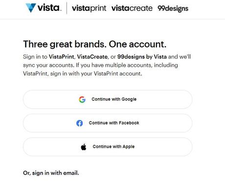 Vistaprint Login website