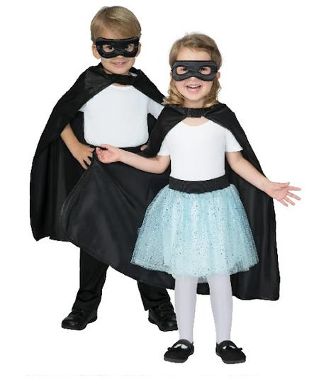 Halloween Kids’ Black Cape and Mask Costume