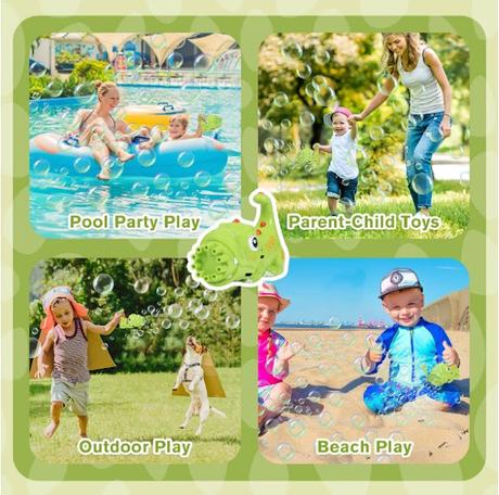 Dinosaur Bubble Gun with 2 Bubble Solutions