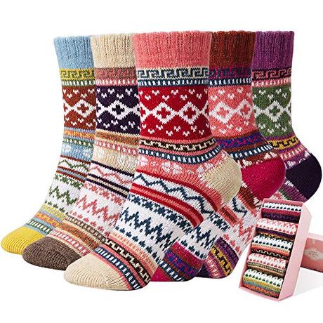 Five Pairs of Warm Wool Cotton Socks