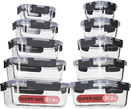 Glass Food Storage Containers with Airtight Lids