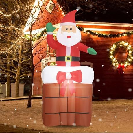 6ft Santa Liftable Inflatable with LED Lights