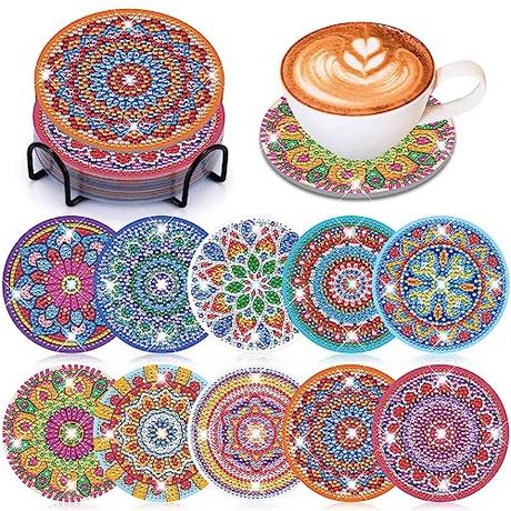 Mandala DIY Diamond Art Coasters Kits - 10pcs