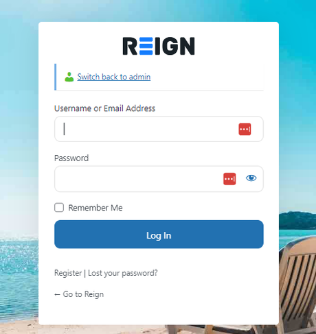 WordPress login page