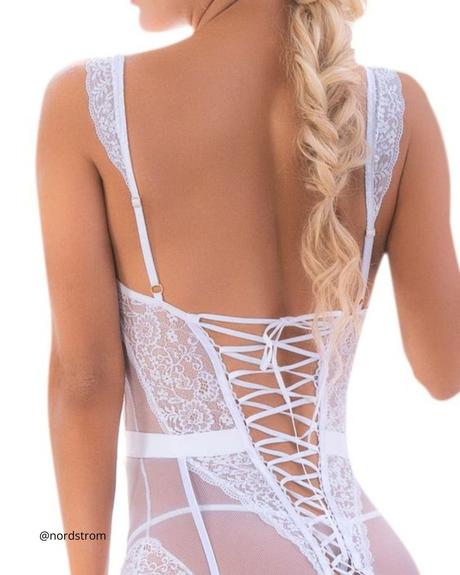 bridal lingerie sheer white corset
