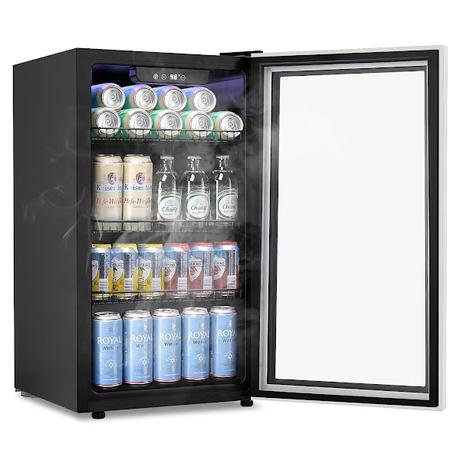 120 Can Mini Fridge, Freestanding Wine Chiller