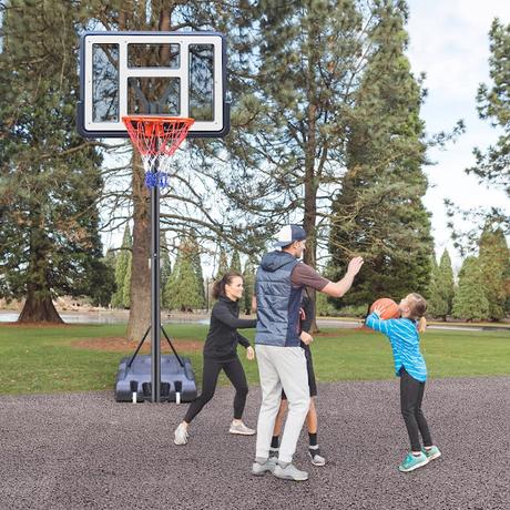 44-inch Portable Basketball Hoop System, 4.4-10 ft Height