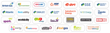 a selection of UK energy suppliers