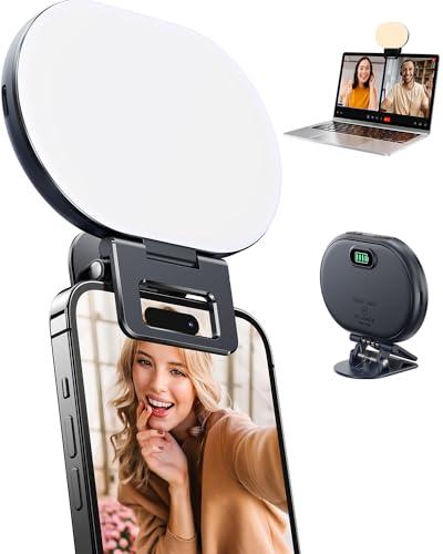Clip on Video/Phone Selfie Light with 3 Lighting Modes/10 Brightness Level