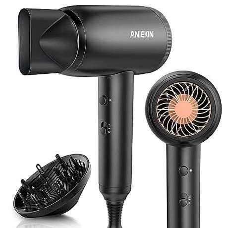 Professional Ionic Hair Dryer with Diffuser and Concentrator for Curly Hair