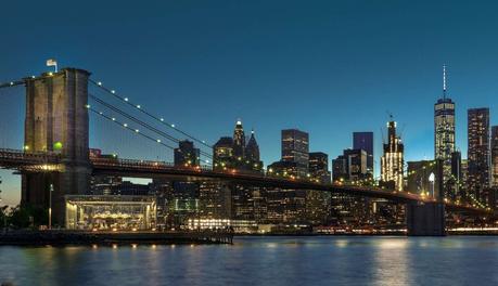 brooklyn heights nyc city skyline during night time