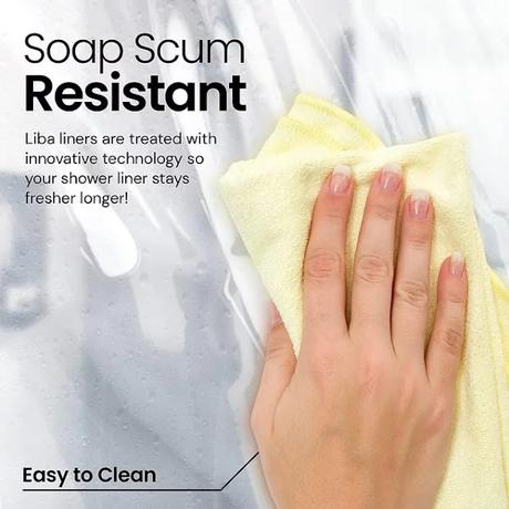 Scum Resistant Shower Curtain Liners (2 Pack)