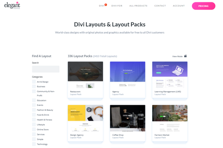 elegant themes layouts