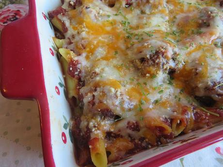 Cheesy Meatball Pasta Bake