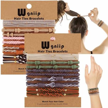 Boho Hair Tie/Bracelet for Thin and Thick Hair - 20 Pcs