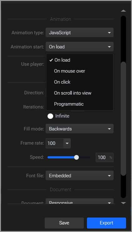 SVGator-review-Choose interactivity settings in a single click