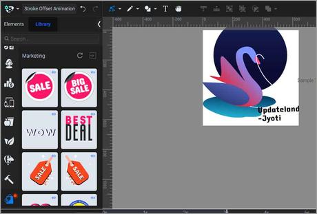 SVGator review In built Assets Library