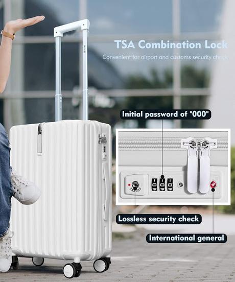 28-inch Large Checked Luggage with Spinner Wheels and TSA Lock